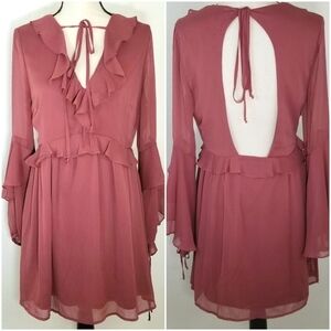 GB Dusty Rose Open-Back Lined Dress, size L